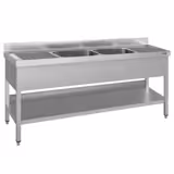 Mosogatóegység ECO - 2000x600mm - alaplappal és 2 medencével középen