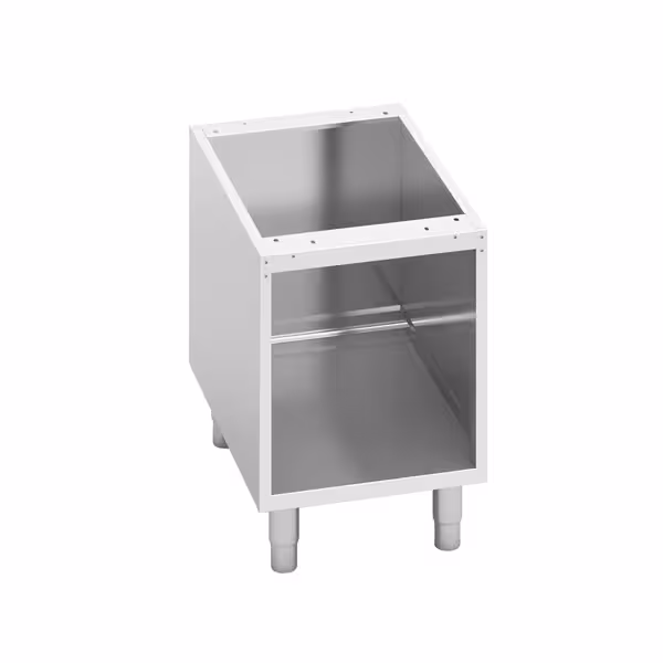 Nyitott alsó szekrény | LORENZO 700 - 400x560x600 mm | 700-as - rozsdamentes acél | 3 oldalról zárt | állítható lábakkal