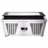 Countertop Ice Cream Display Freezer - 867mm - Static cooling - with LED lighting - for 4 x 5 litres Napoli pans - hinged glass lid
