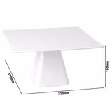 Alzata torta - CASUAL - Melamina - 310x310x160mm - quadrato - Bianco