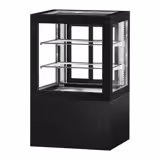 Koel- & Gebaksvitrine - 370 liter - 810mm - dubbel glas - schuifdeuren - met 2 schappen - zwart