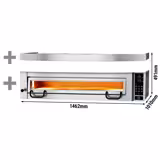 Forno elettrico per pizza - Platea in mattoni refrattari - 1462x1010mm - 6 pizze Ø34cm - fino a 450°C - Touch - incl. Cappa
