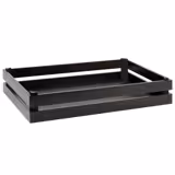 Cassetta in legno - SUPERBOX - Legno - Nero - 555x350mm - Altezza: 105mm - compatibile con GN 1/1