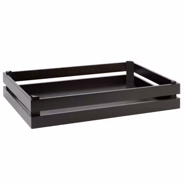 Trälåda SUPERBOX - svart trä - 555x350 mm - Höjd: 105 mm - passar för GN 1/1