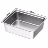 (6 pieces) – Stainless Steel Gastronorm Pan GN 2/1 – Height 200 mm