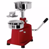 Hamburgatrice manuale professionale - Ø 130mm - Acciaio inox - Rosso