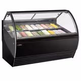 Vitrine à glace NOLAN – 1736 mm – refroidissement ventilé – pour 18 bacs à glace de 5 litres – Noir