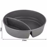 (12 pièces) Barquette de menu réutilisable – 1,1 litre – Ronde – Gris