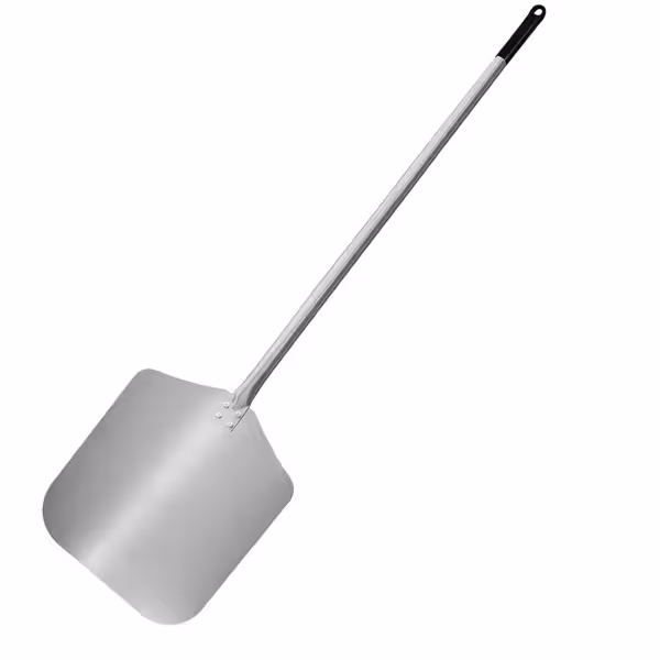 Rechthoekige pizzaschep - Aluminium - Rechthoekig blad | Lichtgewicht - 405x455mm - Lengte:173cm - passend voor pizzaoven - Aluminium steel