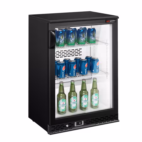 Barski hladnjak - 600 mm - 125 l - s 1 staklena vrata - crna