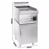 Plancha de asar eléctrica - con revestimiento de cromo duro - 4,5 kW - lisa - incl. base con 1 puerta
