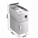 El stekbord - med hårdkromad stekyta - 4,5 kW - Slät - Stekyta: 395x500 mm - inkl. underskåp med 1 dörr