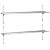 Mensola a parete in acciaio inox PREMIUM - 2000x400mm - con 2 ripiani