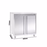Paslanmaz Çelik Dolaplı Çalışma Tezgahı PREMIUM- 800x700mm -  kanatlı sırtsız, kesme plakası dahil 