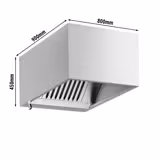 Commercial Wall-Mounted Extractor Hood - 800mm - with Baffle Filters & Lighting