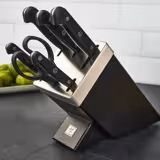 ZWILLING | GOURMET SharpBlock - Ceppo di coltelli autoaffilanti - 7 pezzi - Nero