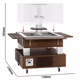 Bar à salades buffet froid DUBLIN – 1600 mm – avec pare-verre droit – pour 4x GN 1/1 – Marron