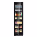Armario expositor refrigerado para bebidas PREMIUM - 595mm - 569 litros - diseño sin marco - 1 puerta batiente de cristal con iluminación LED - display digital de temperatura - Negro
