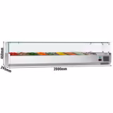 Vetrina Refrigerata Porta Ingredienti / Vetrina Gastronorm ECO - 2000x395mm - 9x GN 1/3 - vetri dritti