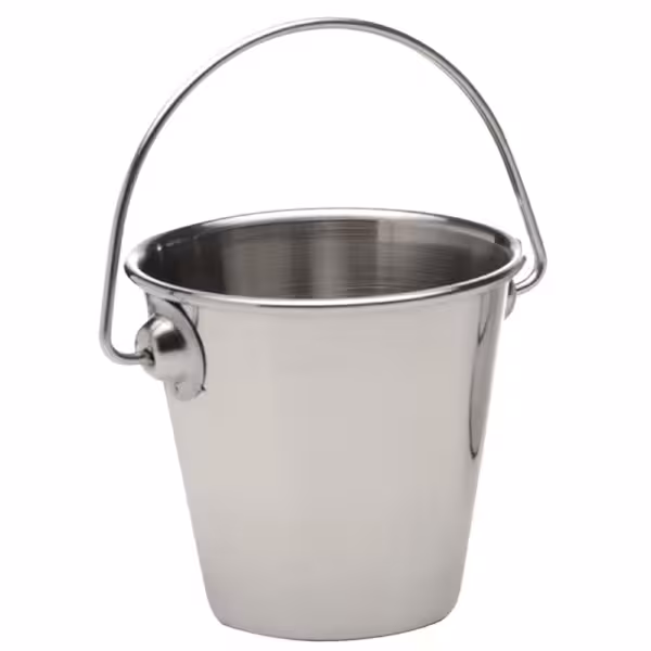 (6 pcs) Mini Metal Food Bucket - SNACKHOLDER - Stainless Steel - 150ml - 70x70mm