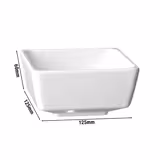 (6 st) Skål - FLOAT - melamin - 0,5 l - fyrkantig - 125x125x60 mm - stapelbar - vit