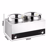 Bain-marie hotpot - 2x6,5L - 400W - totaal 13L