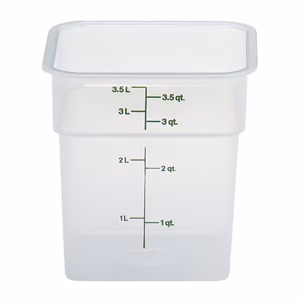 (6 pièces) CAMBRO | CAMSQUARES® – Récipient – 3,8 litres – transparent