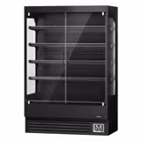 Vitrine murale réfrigérée - 1320mm - 595L - avec 2 portes battantes vitrées & 4 étagères - arrière fermé - Noir