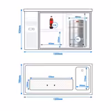 Comptoir de bar réfrigéré Premium PLUS - 1550x700mm - 1 porte & 2 tiroirs