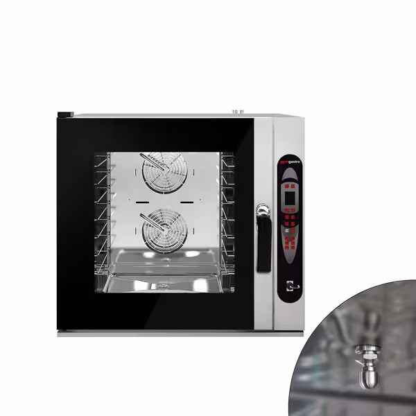 Pentru patiserie-Electric-Cuptor mixt profesional cu convecție și abur - Digital - Afișaj LCD de 2,4″ - 6x EN 600x400 - incl. Sistem de spălare