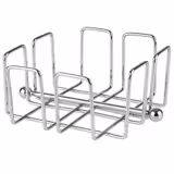(6 pz) Portatovaglioli BAR - set da 6 - Metallo cromato - 140x140mm - per ca. 50 Tovaglioli - incl. Pressino - Argento