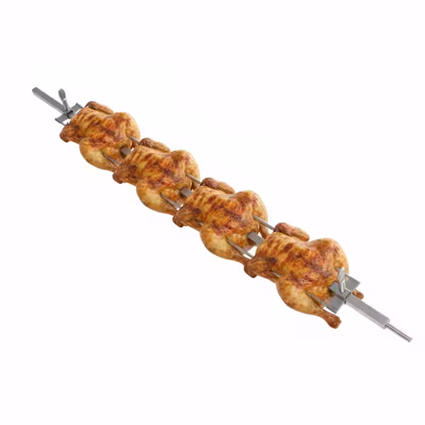 Espeto para grelhador de frango - 965x60x70mm - Aço inoxidável - compatível com GHKM424-B