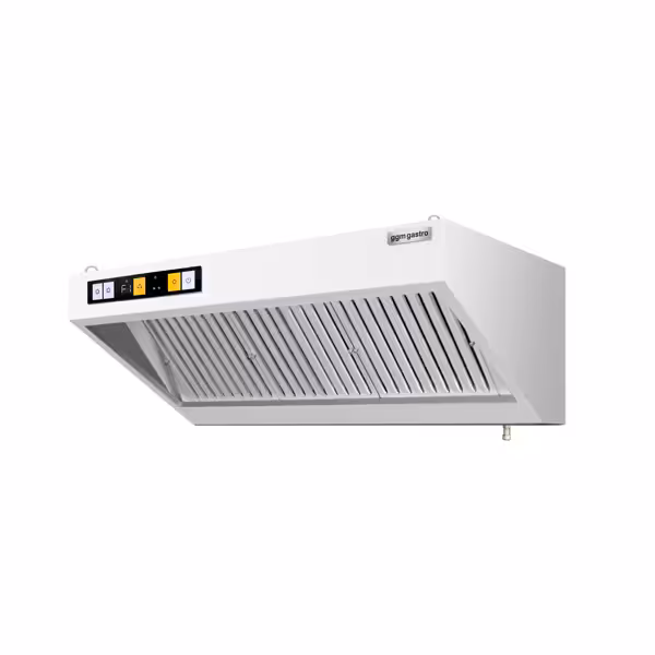 Wandafzuigkap RVS - 700mm diep - 1600mm - met motor - compleet - met standen snelheidsregelaar, 3 labyrintfilters en verlichting - 2630m³/u