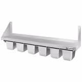 Étagère murale en inox pour Bacs GN 6x GN 1/6 - 1200x300mm - 1 niveaux - incl. glissières pour bacs GN