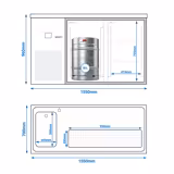 Biertapkoeler PREMIUM - 1550x700mm - 2 deuren