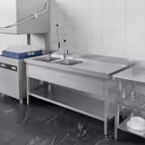 Plonge en inox ECO - 1400x600mm - avec étagère basse - 2 bacs à gauche