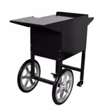 Popcornmaskin med vagn - 1,46 kW - 5 kg/h - med 1 kastrull - svart