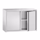 Nerezová nástěnná skříňka PREMIUM - 800x400 mm - s křídlovými dveřmi - výška 650 mm