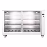 Warmhoudvitrine - 2kW - voor- en achterzijde schuifdeuren - 8 legborden - 1395x910x1020mm