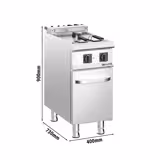 Elektro Fritteuse - 18 Liter - 14 kW - inkl. Unterbau mit 1 Tür