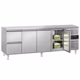 Koelwerkbank ECO - 2230x700mm - 3 deuren - 2 lades - GN 1/1 - 553 liter