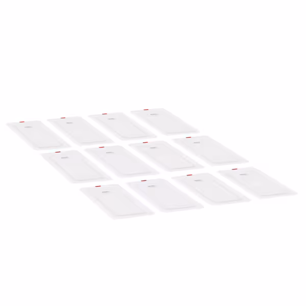 (12 Stück) Polypropylen-Deckel GN 1/3 - Milchig - mit 24 Codierclips