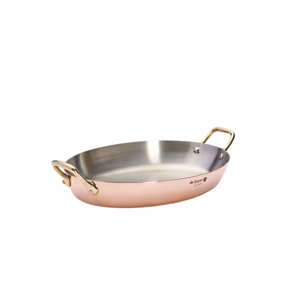 DE BUYER | INOCUIVRE - ovale pan - 320x230mm - met messing handgrepen