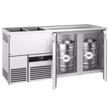 Commercial Refrigerated Beer Counter PREMIUM – 2-Door – 2 Left-hand Sinks – 1950×700 mm