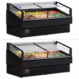 Îlot réfrigéré - 1955x1063mm - 255 L - Vitré - Libre-service - Noir