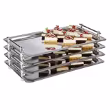 (6 Stück) System Tablett - Edelstahl - GN 1/1 - Höhe: 55mm - mit Griffen