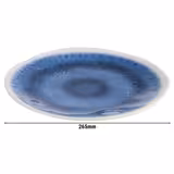 (6 stuks) BLUE OCEAN - bord - rond - melamine - Ø265mm - blauw/wit
