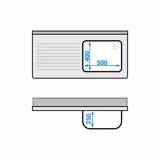 Plonge en inox PREMIUM - 1200x600mm - avec étagère basse - 1 bac à droite