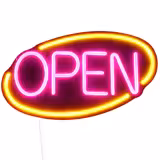 LED-bord - OPEN - dimbaar - Geel/Magenta - 420x250mm