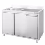 Commercial Sink Cabinet - 1200x600mm - with waste bin & 1 bowl left-hand
